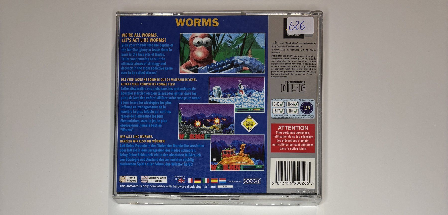 Giochi: PS1 - Worms – Usato da Allschwil venduto da Bullach 2
