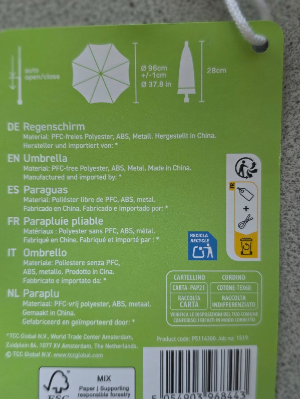 Ombrelli: Regenschirm, Umbrella, neu – Nuovo e nell'imballaggio originale da Burgdorf venduto da Liss 1