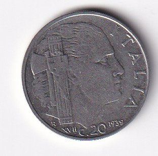 Alle Münzen: Italien 20 cent. 1939ss-vorz – Gebraucht aus Neuchâtel von karlpierrino
