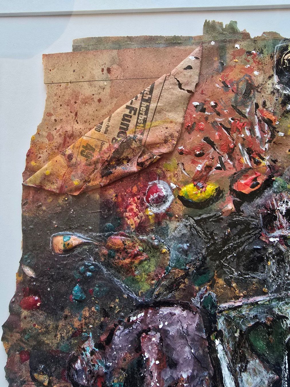 Dipinti: Art Brut Mischtechnik/Collage, rückseitig monogrammiert EB – Usato da Bern venduto da vintageartbern66 3