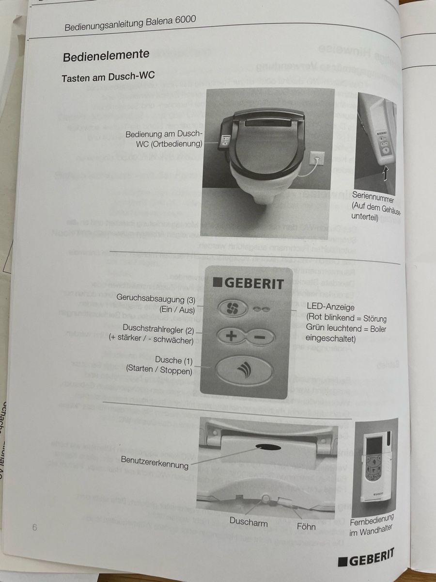 Geberit WC: Geberit Balena 6000 Dusch-WC Sitz weiss gebraucht – Usato da Auswil venduto da surica 6