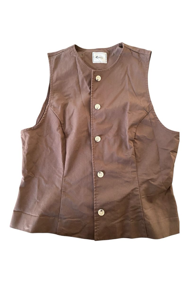 Pimkie Gilets & Westen: Pimkie Brown Buttoned Vest, Summer Style, Size Medium – Neu (gemäss Beschreibung) aus Yverdon-les-Bains von inv_zv5d