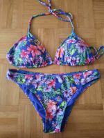Damen Bikini blau Blumenmuster Grösse S neu