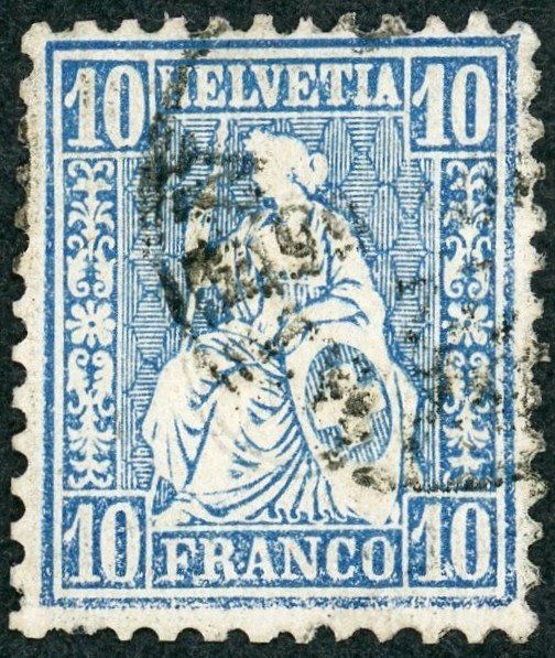 Tous les timbres: 10 Rp. Blau – D'occasion à Opfikon par Pritt04