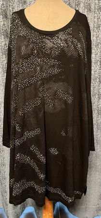 Damen Langarmshirt Schwarz mit Steinen