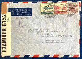 1942 Flugpost Zensurbrief Genéve nach New York