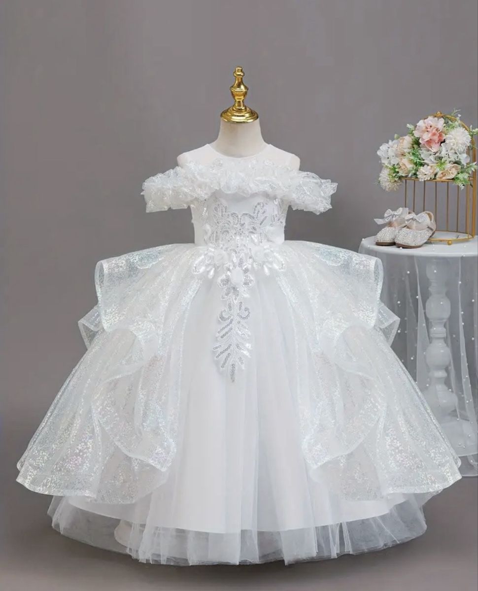 Robes et jupes: Kinderkleid weiss Grösse 122/128 – Neuf (Voir description) à Andelfingen par mir_k5sx 2