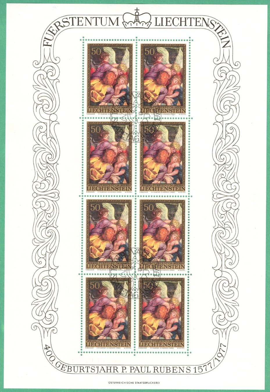 Tutti i francobolli: Kleinbogen  Peter Paul Rubens   1976     gestemp.  Ersttag – Usato da Mellingen venduto da Ginger 2