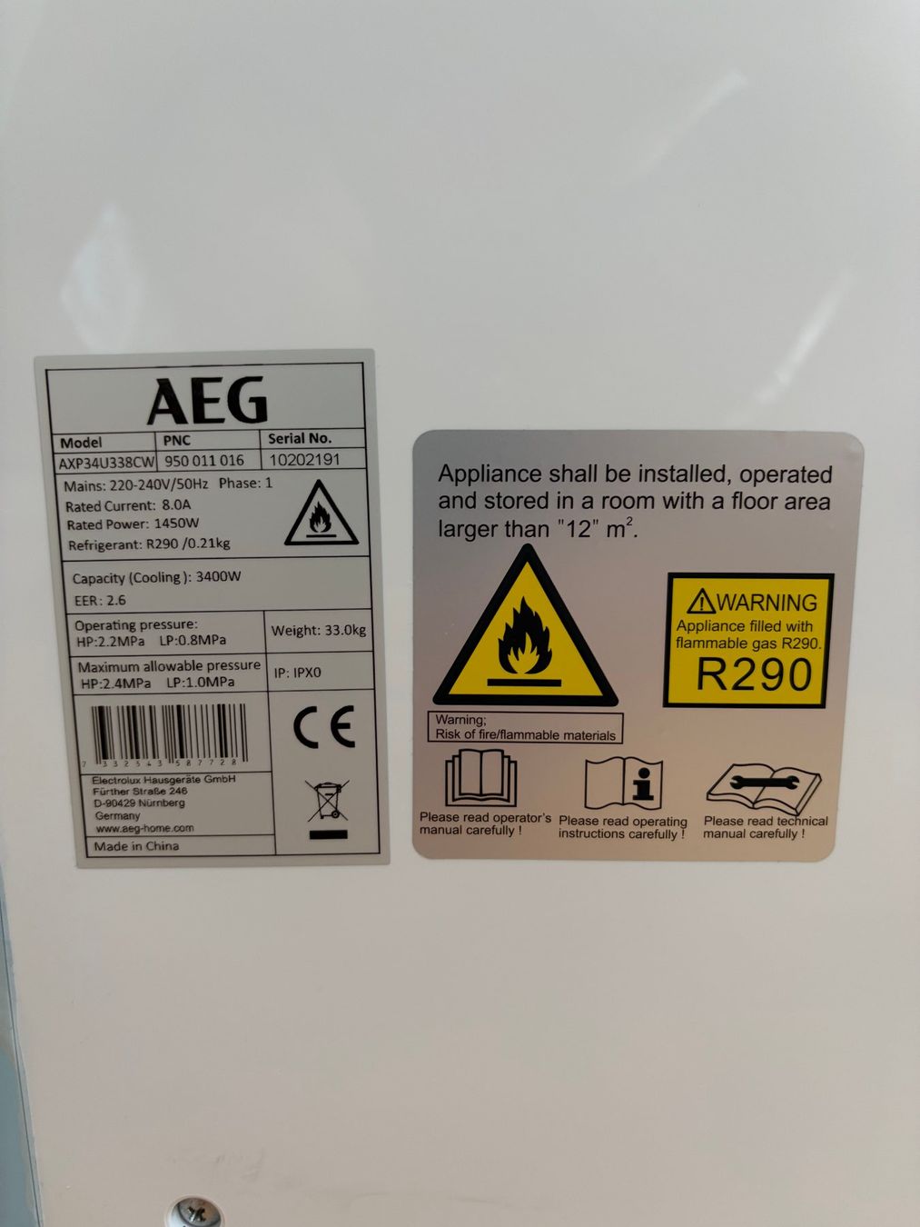Condizionatori: Klimagerät AEG Chill­Flex Pro 12000 BTU/h – Usato da Zürich venduto da flo_6fq9 4