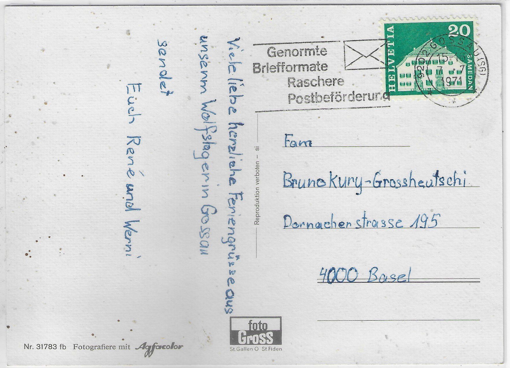 Cartoline postali: Gossau SG - Multiview – Usato da Ettingen venduto da Kartenplanet 1