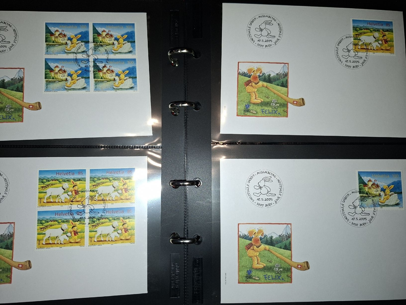 Tutti i francobolli: FDC 4er Blocks Sammlung / Div mit Album – Usato da Balgach venduto da SIMEON27 8