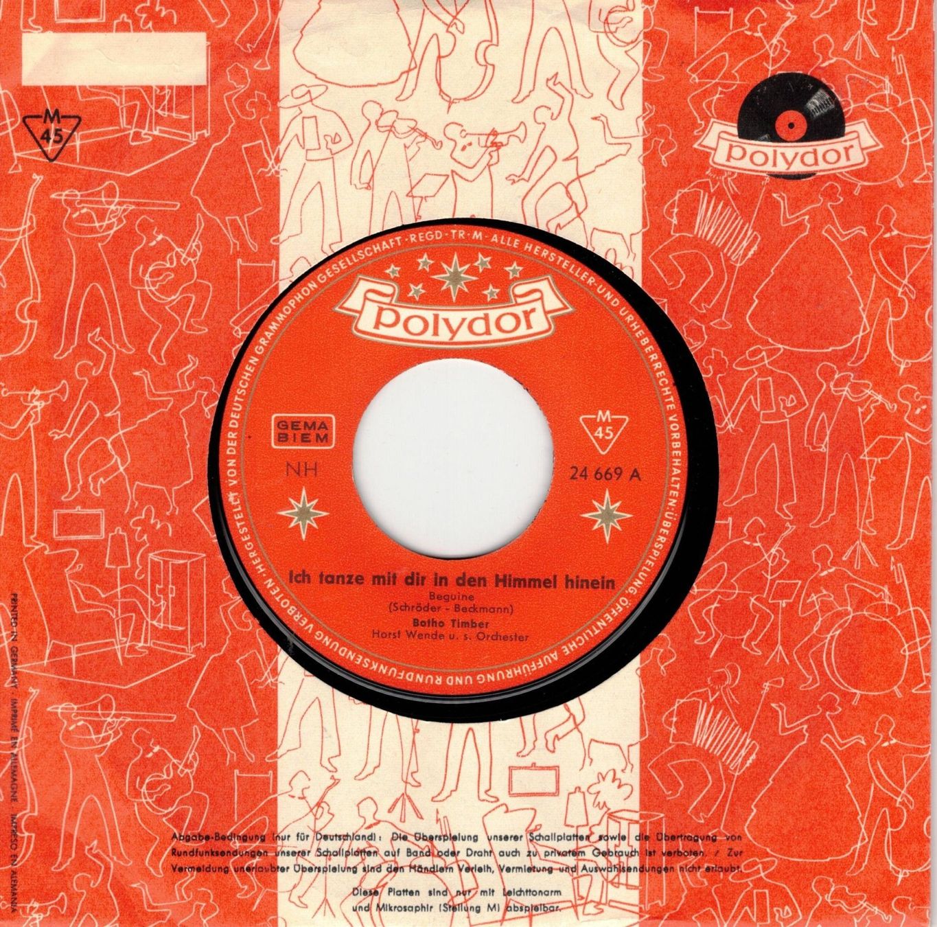 Dischi in vinile: Single7  Botho Timber  -- Ich tanze mit dir in den Himmel – Usato da Rheinau venduto da asteng