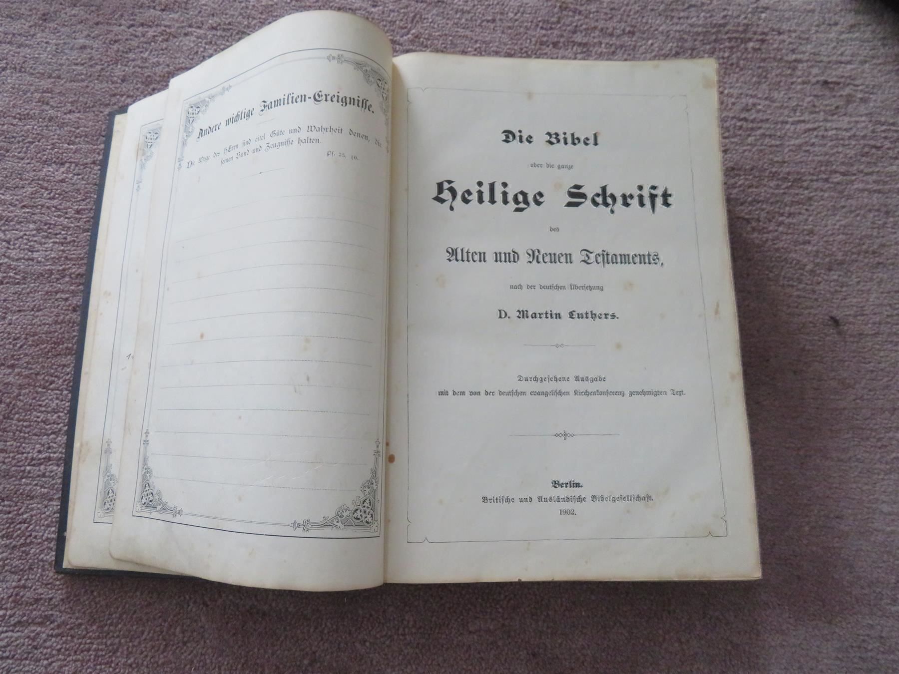 Libri: HOCHZEITSBIBEL Antik ca. 1900 – Nuovo e nell'imballaggio originale da Niederbipp venduto da Onyx32