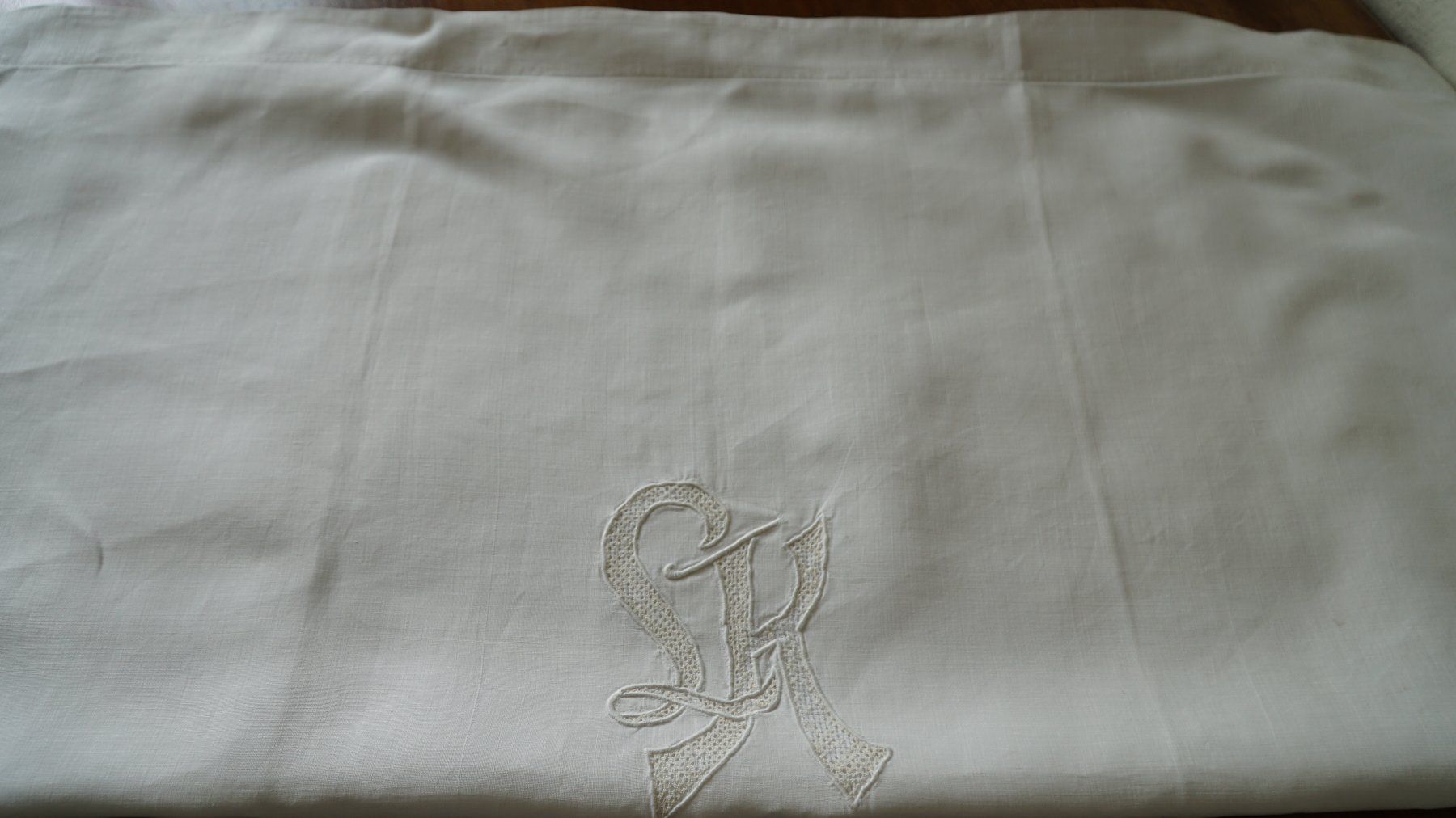 Biancheria da letto: Leinen Kissenbezug Monogram  LK – Usato da Bern venduto da Antikbatik 7
