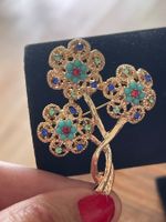 Très Jolie broche vintage bien sertie neuve liquidation