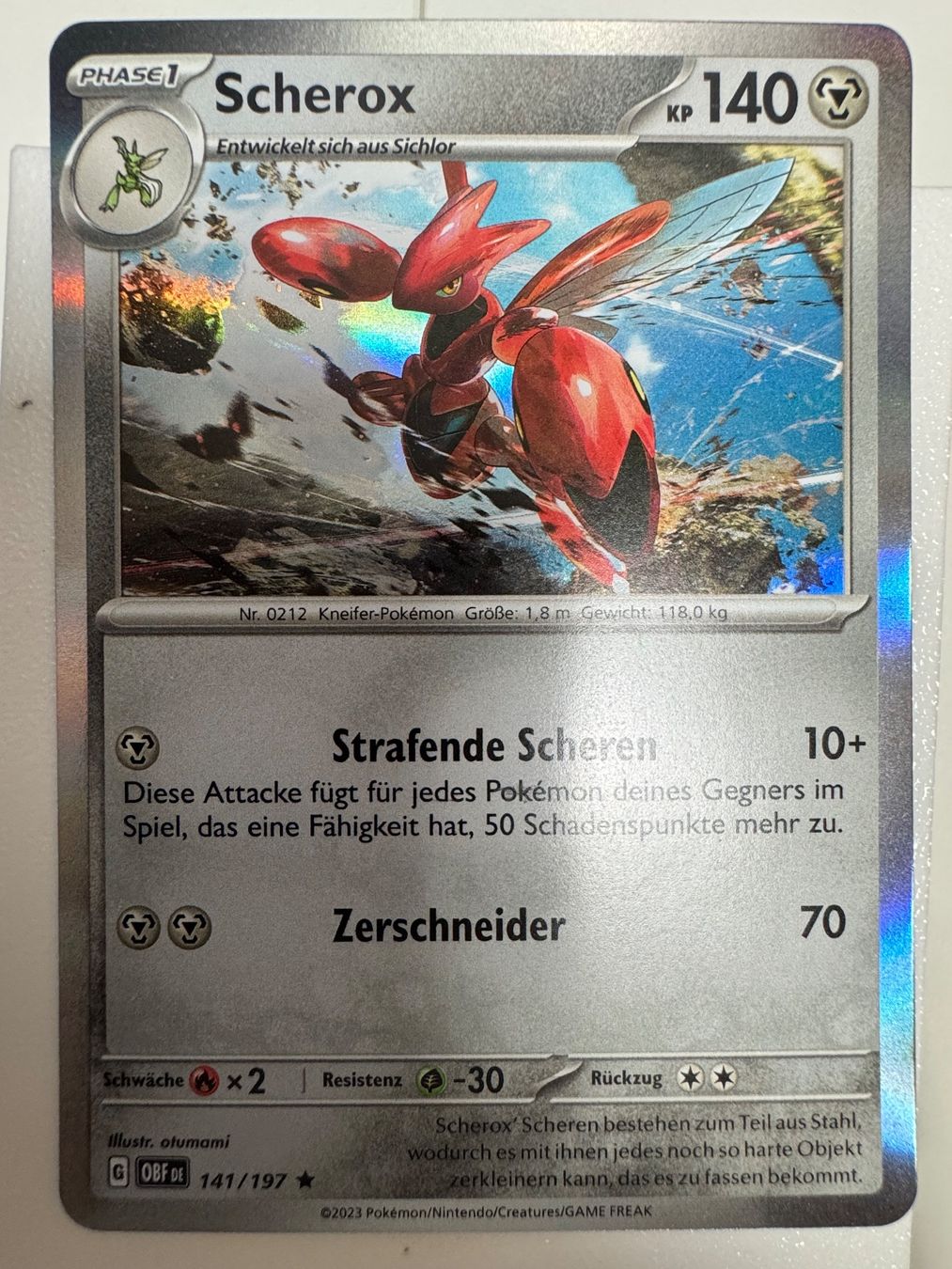 Pokémon Carte collezionabili: Scherox | Reverse Holo | 141/197 | Obsidianflammen – Nuovo (secondo la descrizione) da Bassersdorf venduto da ero_9zp9