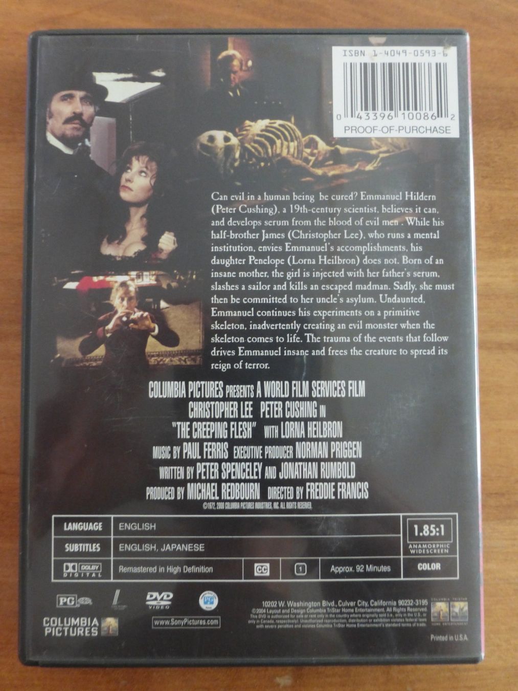 Tutti i DVDs: The creeping flesh Christopher Lee Peter Cushing Horror DVD – Usato da Zumikon venduto da psisound 1