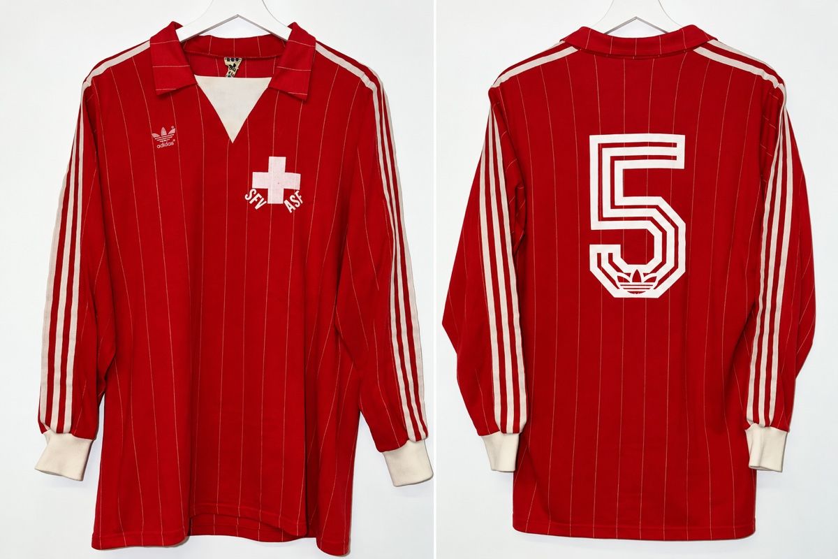 Schweizer Nati Canottiere & Pantaloni: Suisse MatchWorn 1983 – Usato da Monthey venduto da Daytona90