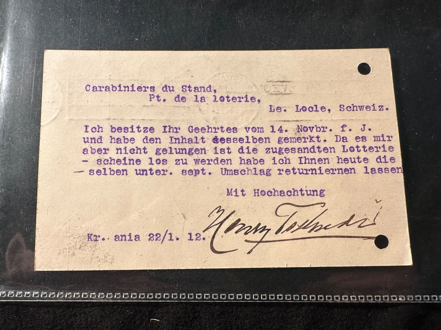 Alle Briefmarken: Postkarte 1912 Norwegen - Schweiz – Gebraucht aus Stettfurt von 2442 1
