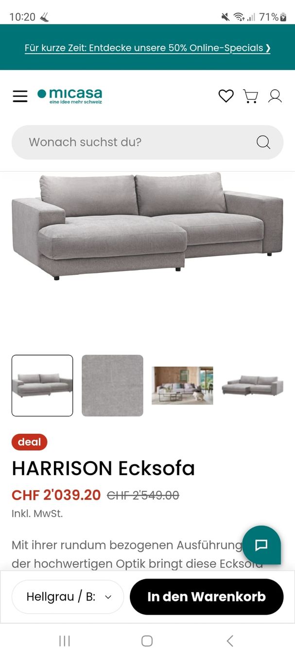 Micasa Sofas: Canapé d'angle beige récent – Gebraucht aus La Conversion von Globalcor 5