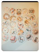 Lot d'autocollants ronds motifs animaux état neuf