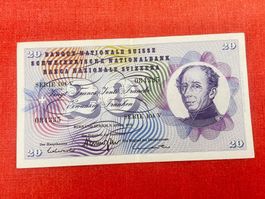 20 Franken Banknote 1976 wenig gebraucht TOP !!!