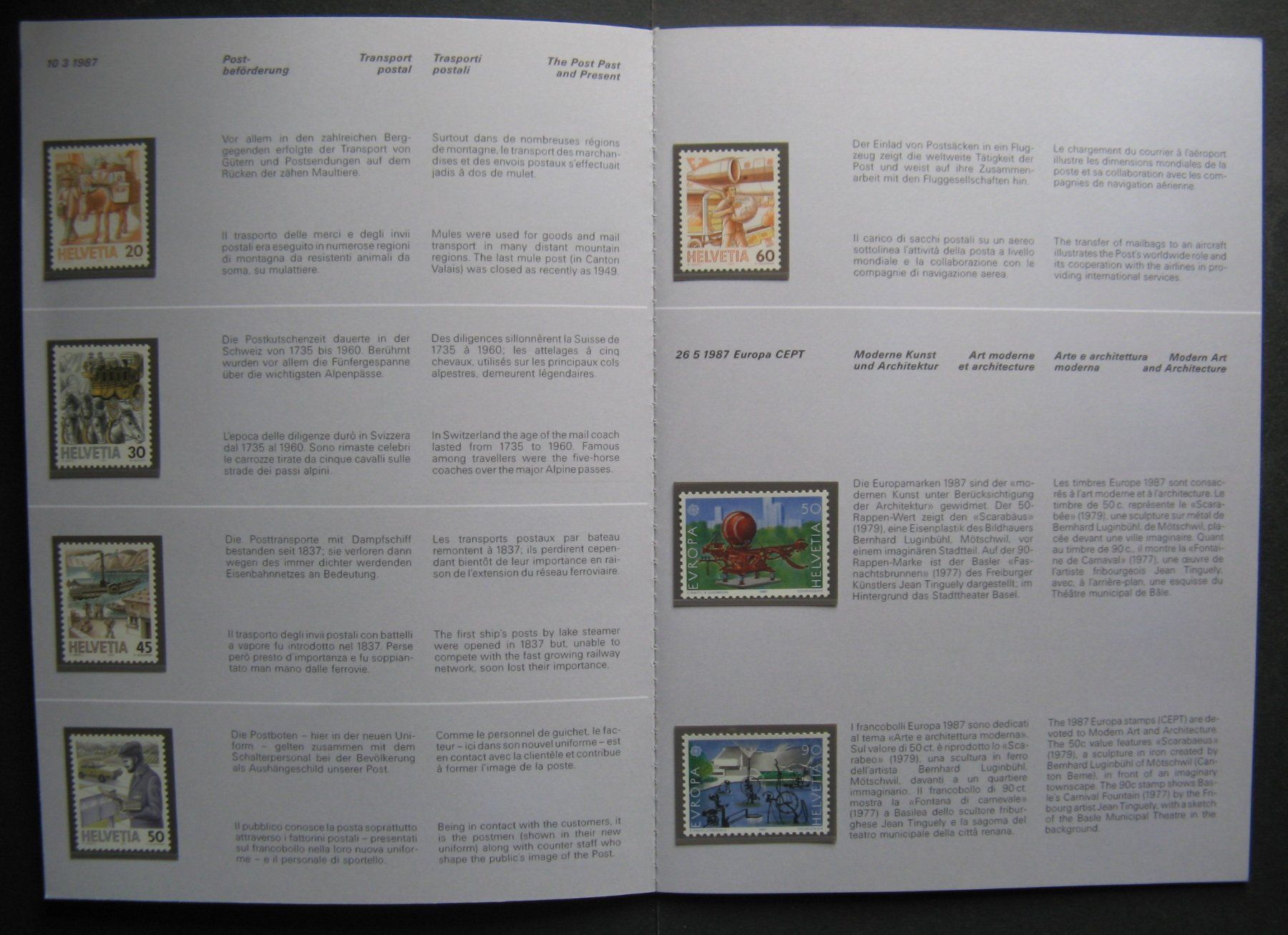 Tutti i francobolli: PTT-Jahrbuch 1987 postfrisch ** – Nuovo (secondo la descrizione) da Frauenfeld venduto da Interessent1 2