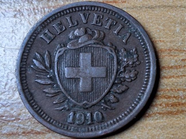 Alle Münzen: 1 Rappen 1910 – Gebraucht aus Münchenstein von purbach1 2