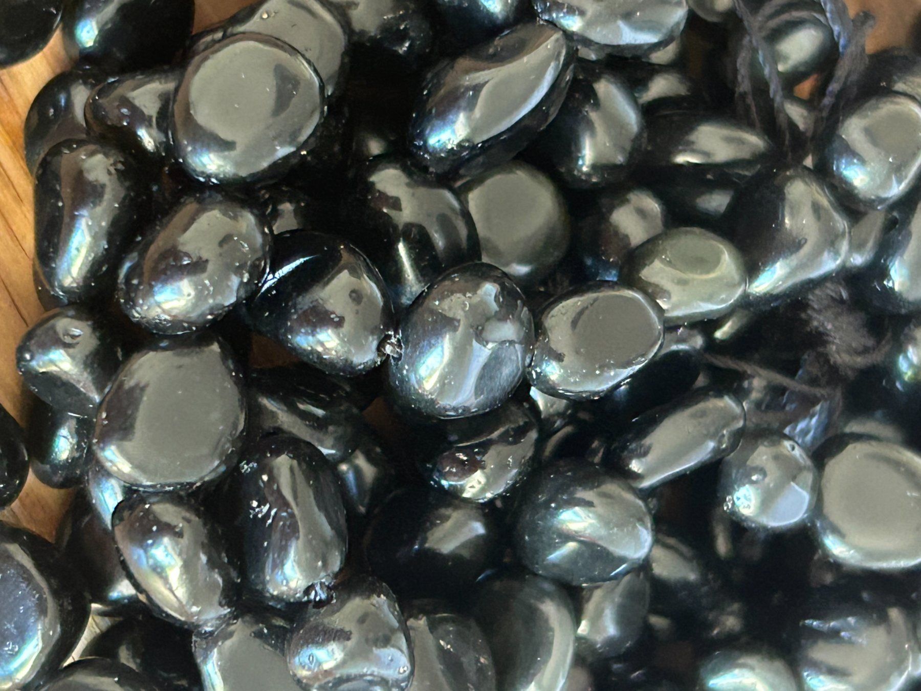 Pietre preziose: Strang echte Obsidian Nuggets 6-8 mm – Nuovo e nell'imballaggio originale da Niederrohrdorf venduto da Ytobi