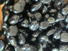 Strang echte Obsidian Nuggets 6-8 mm