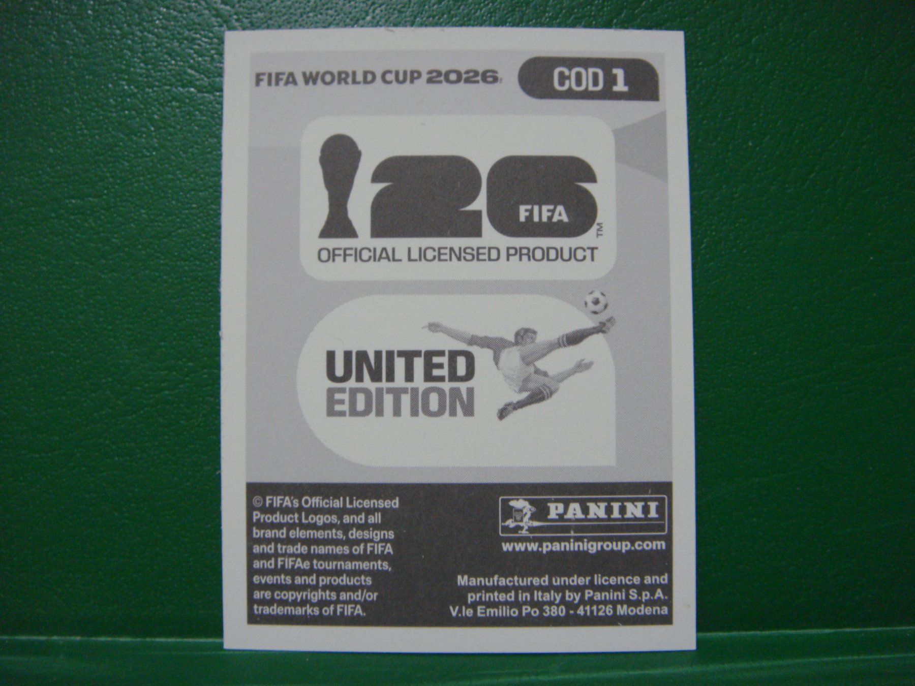Panini Fifa World Cup 2026 COD 1 (Neu (gemäss Beschreibung)) in sugiez ...