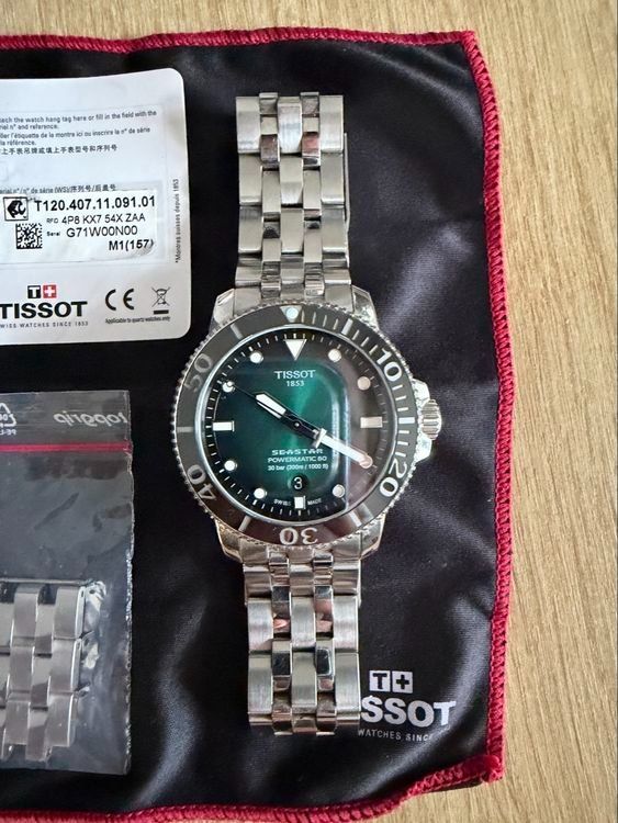 Tissot Orologi: Tissot Seastar 1000 Automatic, grün – Usato da Appenzell venduto da fischpas 1