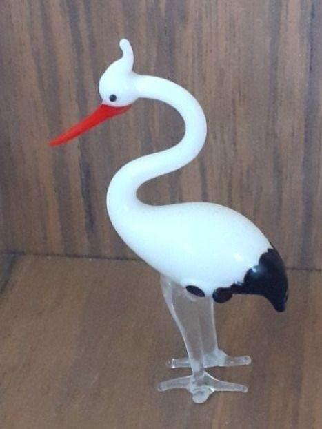 Murano Figuren: Figur Storch Glas Murano antik – Gebraucht aus Mörschwil von antiksalon