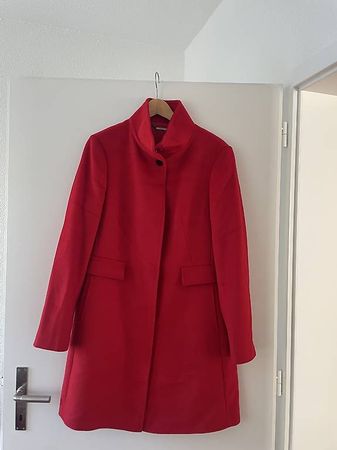 WEGA Damen Wollmantel Rot Gr. 40  100% Schurwolle
