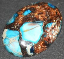 Cabochon L-8344 – Kupfer Meeressediment Jaspis blau 30x22mm