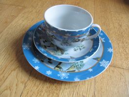 Geschirrset Weihnachtsmotiv myflair Dessertset, blau Winter