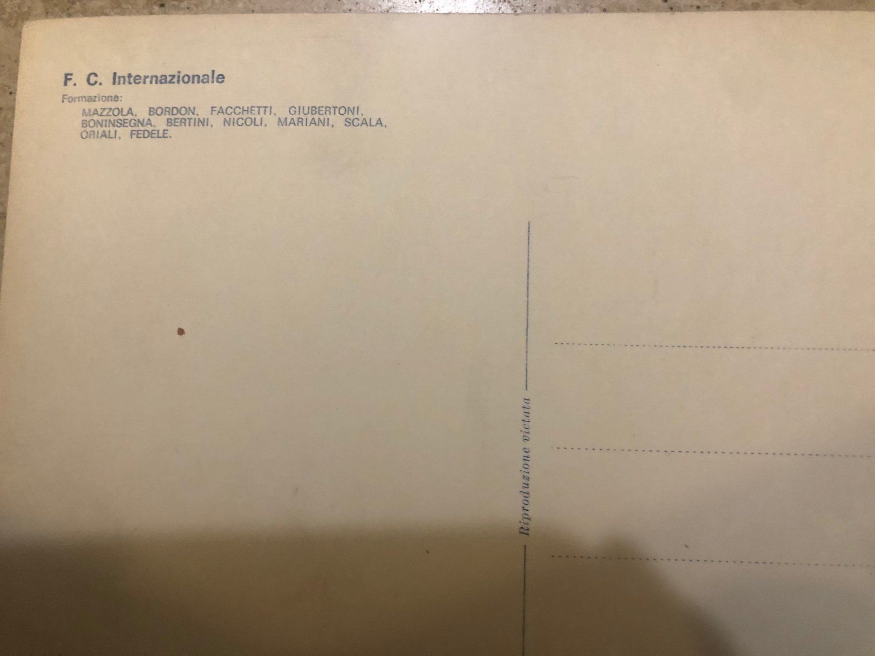 Cartoline postali: CARTOLINA INTER FC ANNI 1980 PERFETTA – Usato da Davesco-Soragno venduto da kappas 1