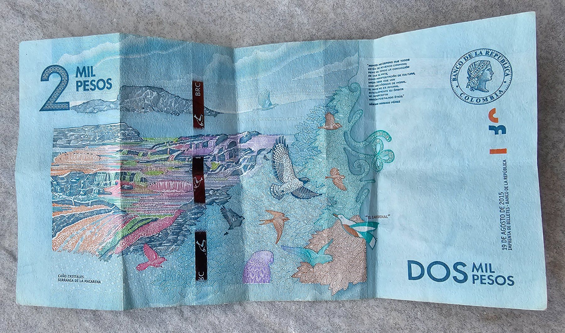 Banconote: Billet 2 MIL PESOS COLOMBIA 2015 – Usato da PERLY venduto da Csrg 4