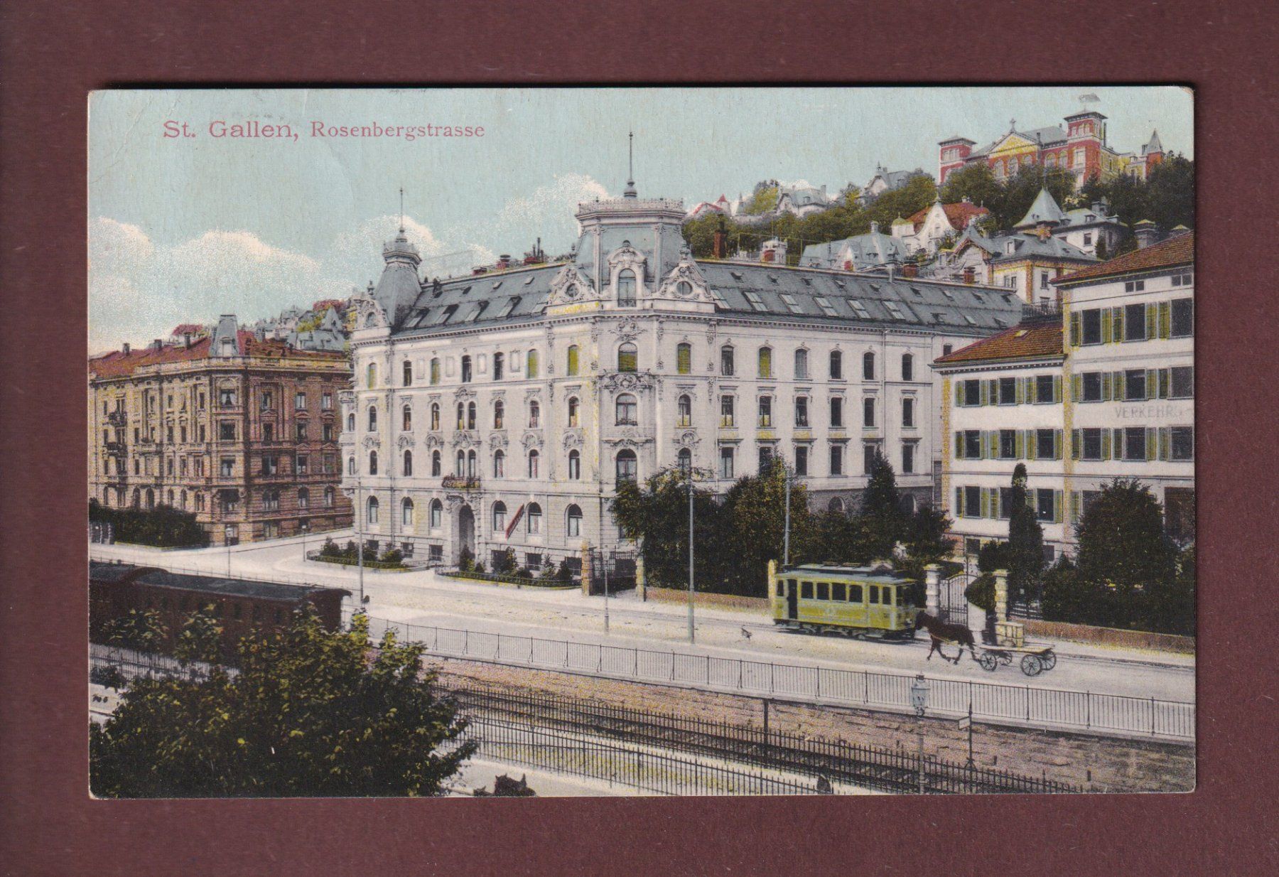 Cartoline postali: ST. GALLEN - Rosenbergstrasse - 1911 // Eckbug // – Usato da Pully venduto da nicecards