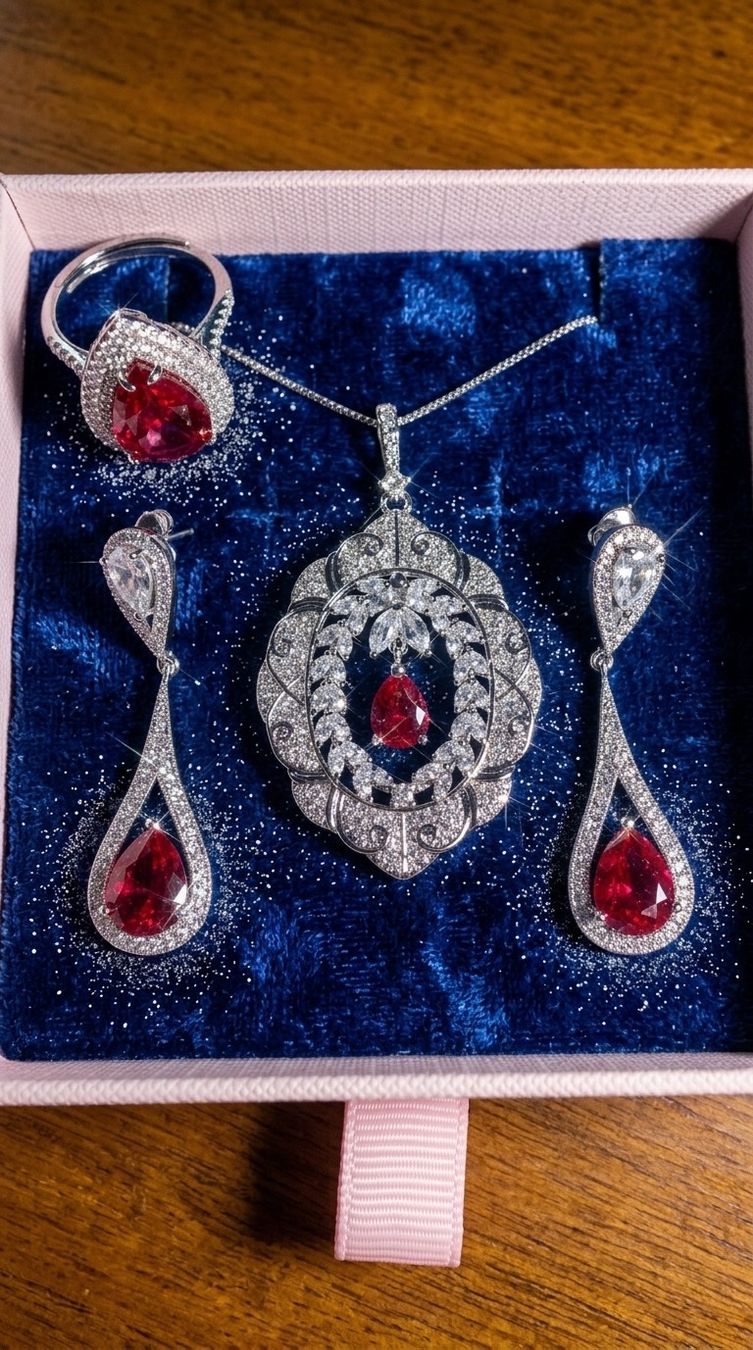 Altri gioielli: Parure bijoux Rouge – Nuovo e nell'imballaggio originale da St-Maurice venduto da Sandrinette123 3