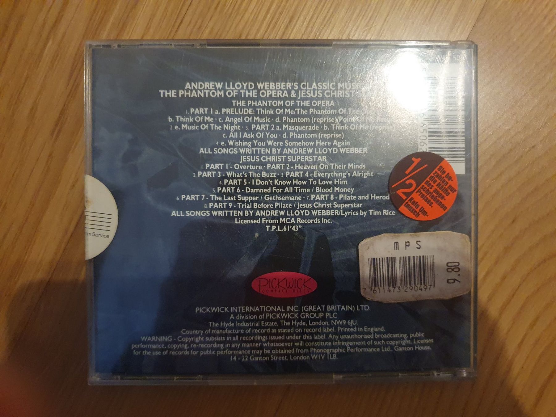 CD: CD Andrew Lloyd Webber: The Phantom of the Opera – Usato da Altendorf venduto da pascalMuenchen 1