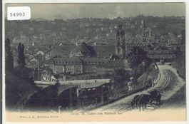 St. Gallen von Mühleck aus - Pferdefuhrwerk