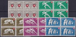 1950, PP B47-B50 Viererblöcke postfrisch **: Kat: 120.-+