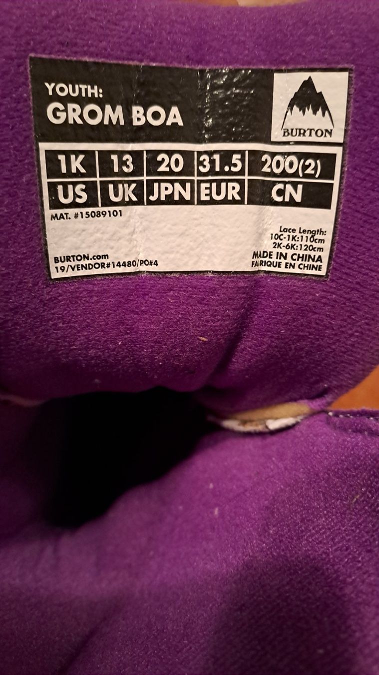 Burton Scarpe per ragazzi: Burton Snowboard Schuhe Gr.31.5 – Usato da Oberrieden venduto da Raja011 5