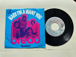 BREAD tolle Single 1971 Kult Baby I'm a want you Top