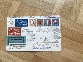 1924. Sehr schöner Flugpostbeleg nach Wien mit Siegeln