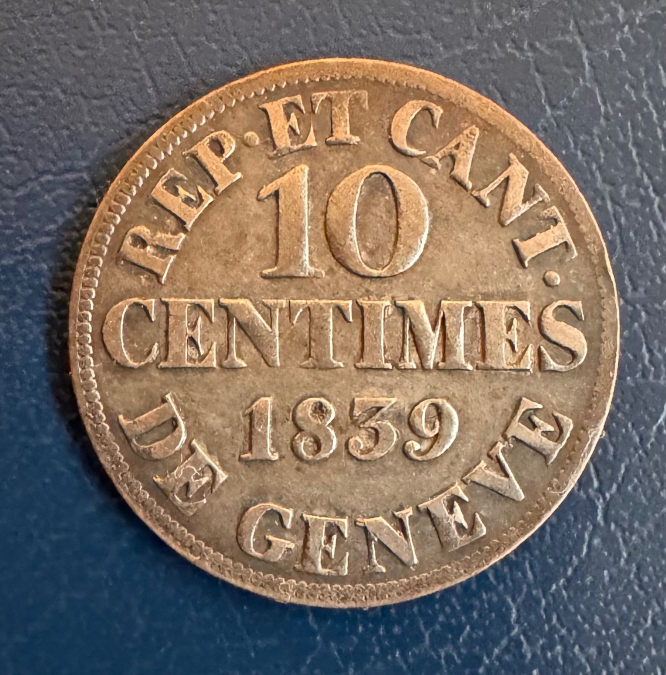 Tutti le monete: Kantonsmünze Genf, 10 Centimes 1839 ss – Usato da Ebikon venduto da Dmasterx