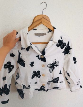 White Butterfly Jacket - Sequins - Size M - TJ Collection