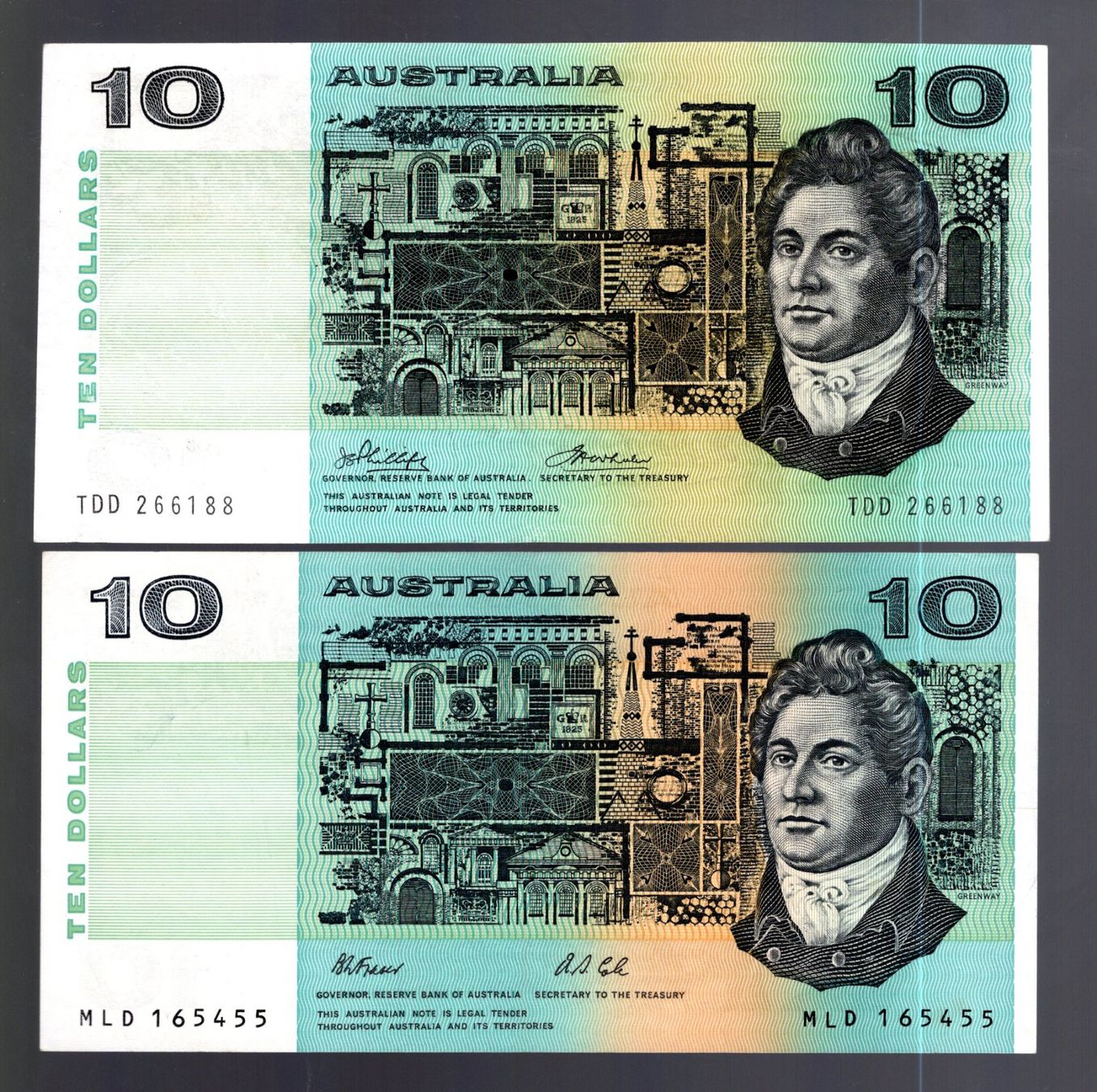 Banconote: Australien noten 2 stück nice grade – Usato da Leibstadt venduto da baroc333