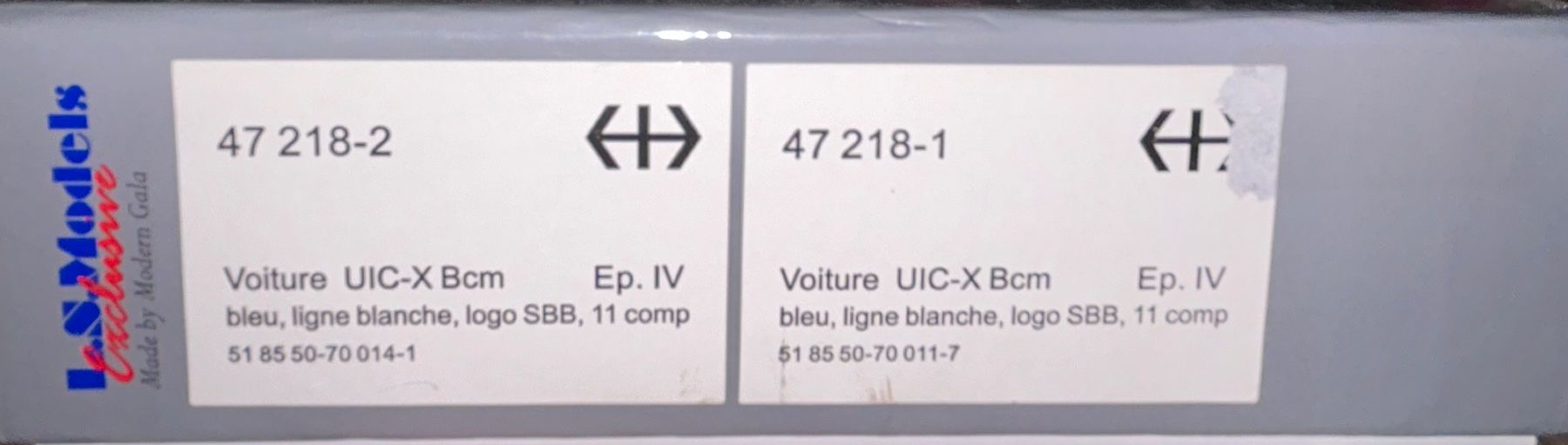 LS Models Modellini di ferrovie: LS Models 47 218 SBB UIC-X Bcm 2er Set Neu OVP – Nuovo e nell'imballaggio originale da Belp venduto da AEMA-Modellbau 1